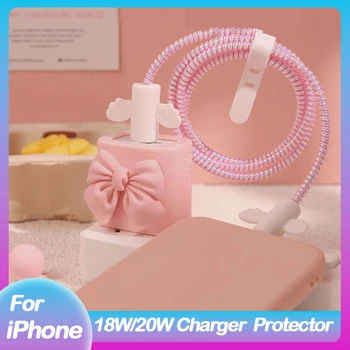 Защитный чехол для стереонагнетателя Pink Girl Heart 3D для iphone 20 Вт 11 12 13 14, Оригинальная защитная крышка для зарядного устройства, защита для намотки