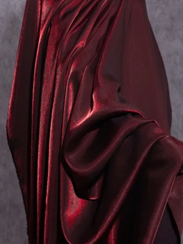 Винно-красная глазурь, Шелковый атлас, градиентная ткань Hanfu, юбка с лошадиной мордой, брюки, юбка, ткань для свадебного платья, приятная для кожи, дышащая