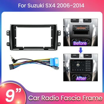 Рама автомобильного радиоприемника на 2 Din для Suzuki SX4 2006-2014, Комплект лицевой панели, DVD-радио, стерео-панель, адаптер, стерео-панель, приборная панель