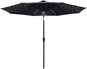9-футовый настольный зонт на солнечной энергии со светодиодной подсветкой и наклоном