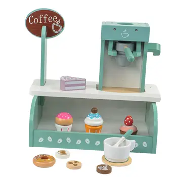 Детская кофеварка, игровой набор, Интерактивная игрушка, Деревянная кофеварка для раннего обучения, набор для детей в возрасте от 3 лет, мальчиков и девочек, малышей